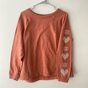 Joyspun coral heart snowflake sweater M